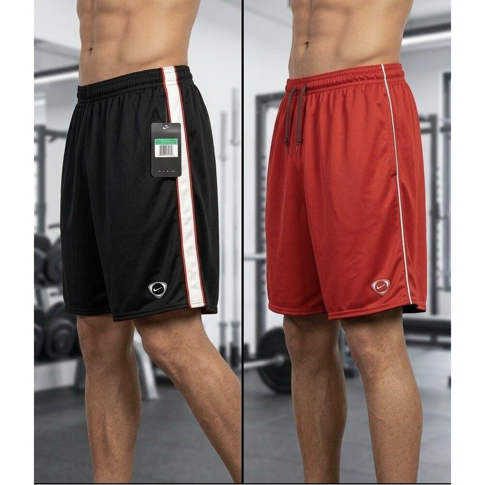 Nike Mens XL Shorts Reversible Soccer Football Black Red White Vintage NWT
